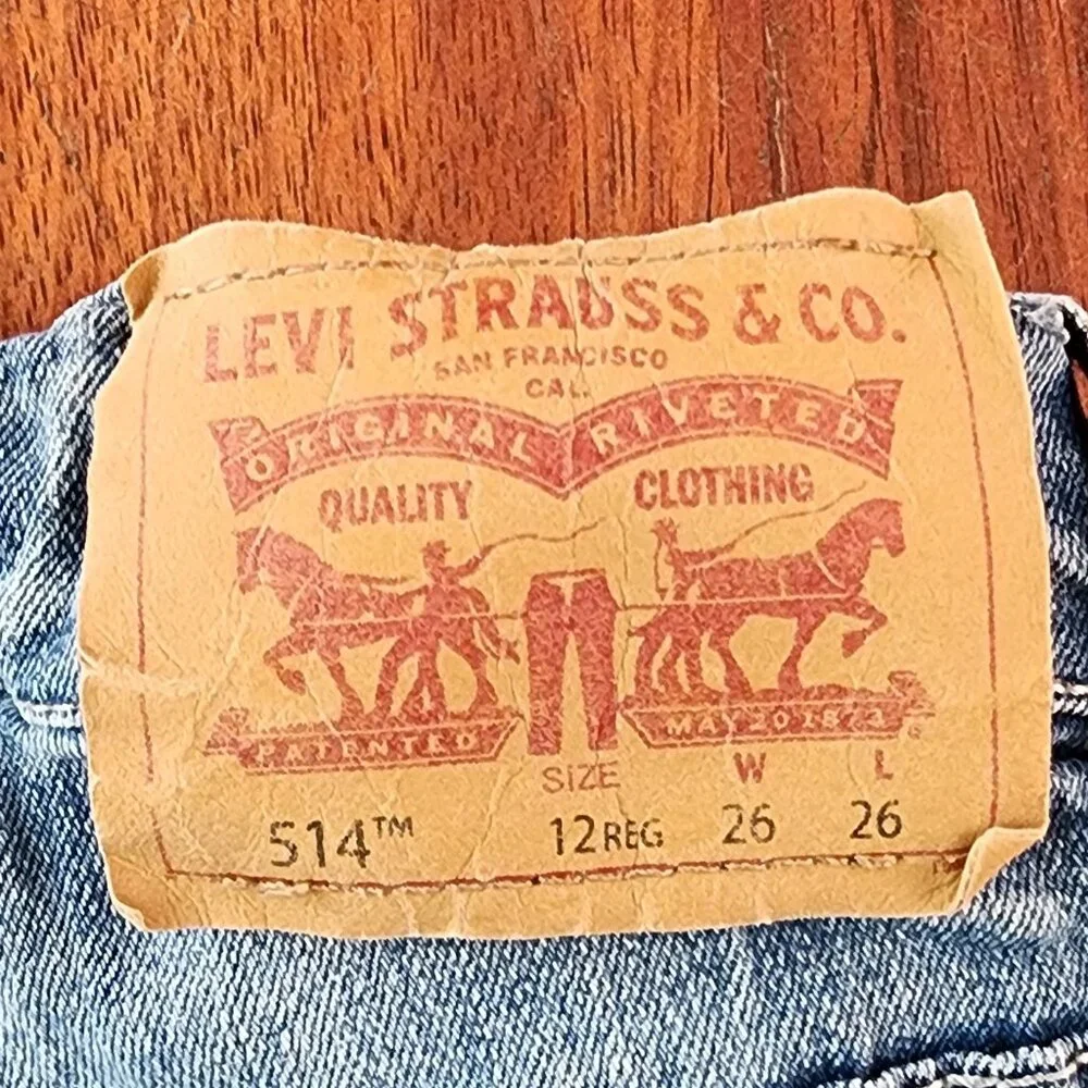 Levi's Boys Light Wash 514 Straight Jeans Size 12 Regular